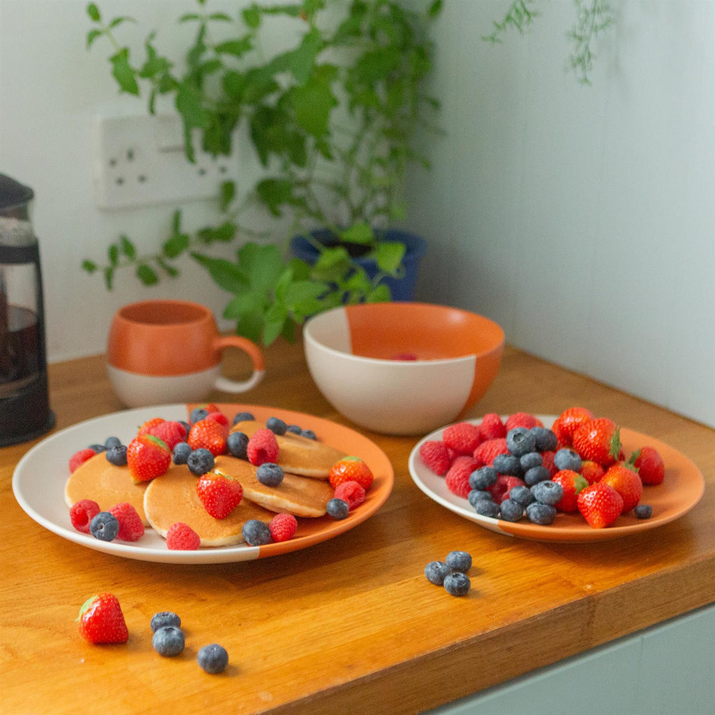 16.5cm Colour Block Stoneware Cereal Bowls - Pack of 4