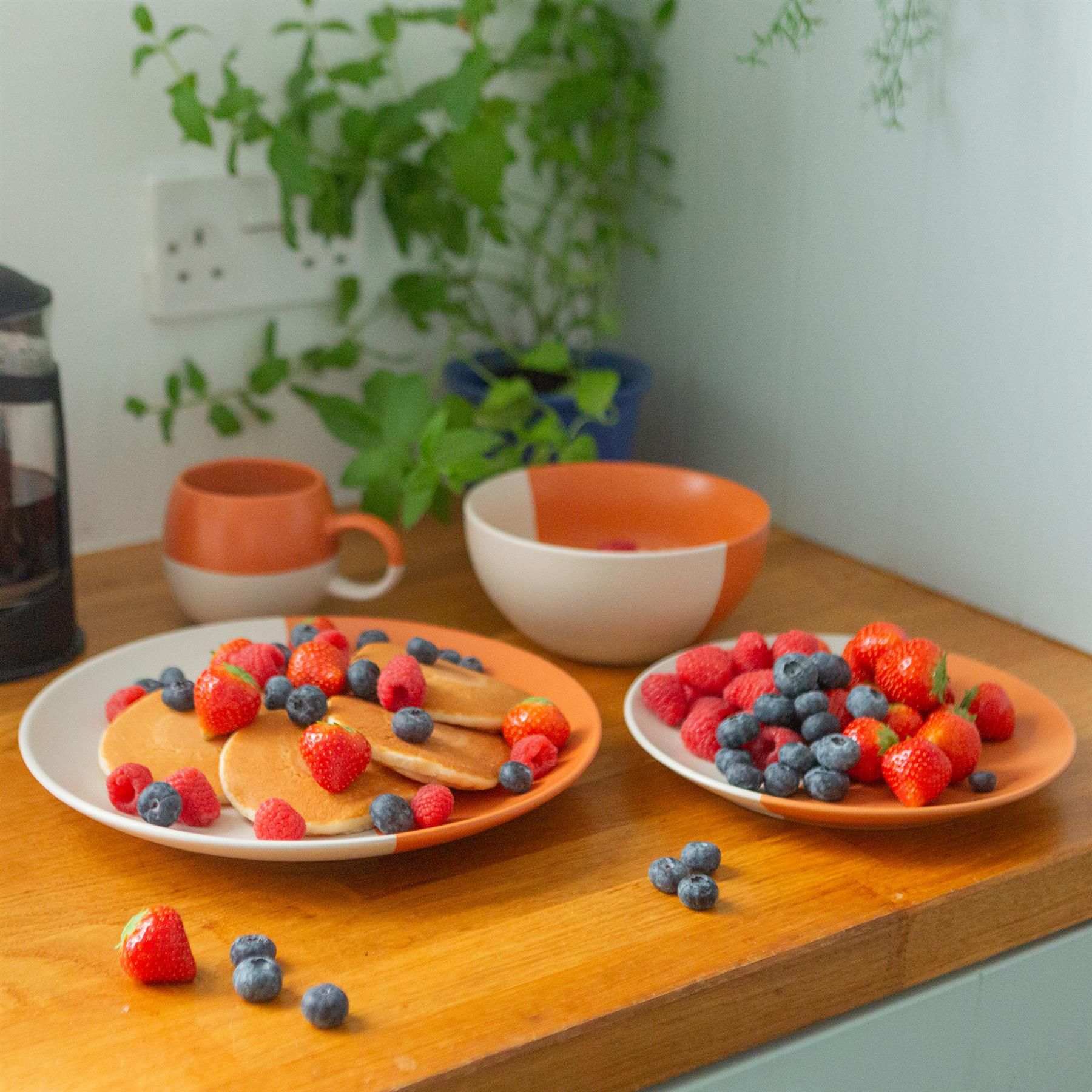 16.5cm Colour Block Stoneware Cereal Bowls - Pack of 4