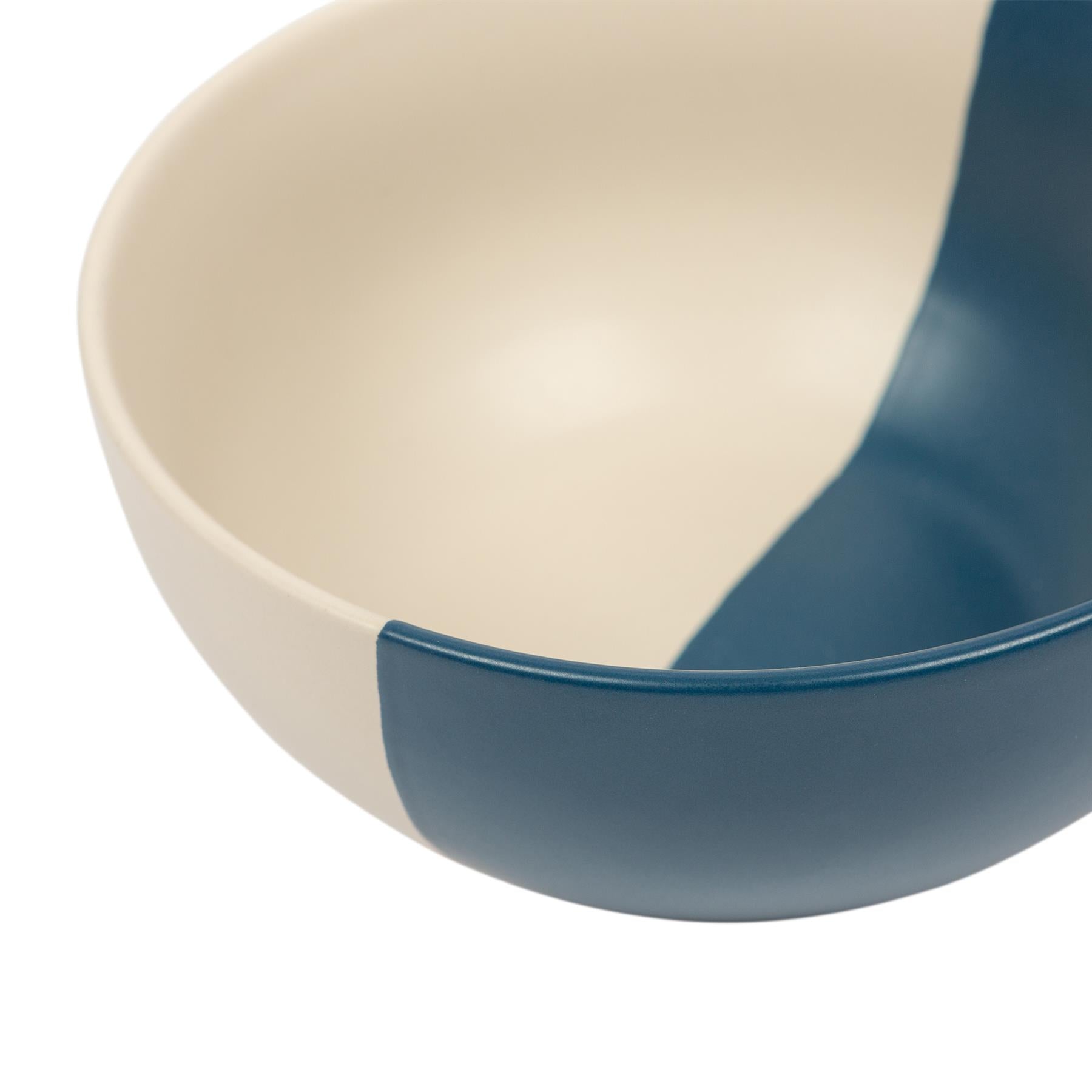 16.5cm Colour Block Stoneware Cereal Bowls - Pack of 4