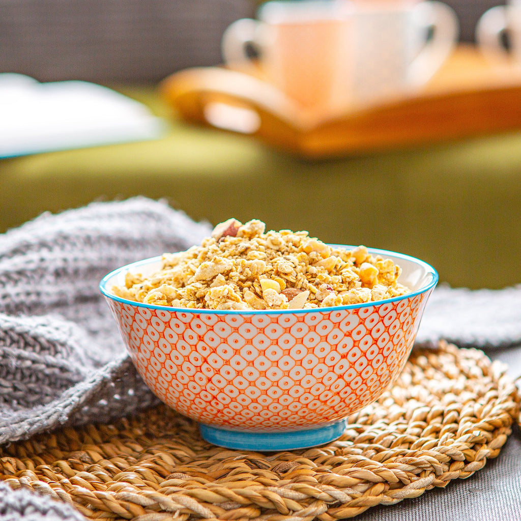 16cm Hand Printed Stoneware Cereal Bowls - Pack of Six