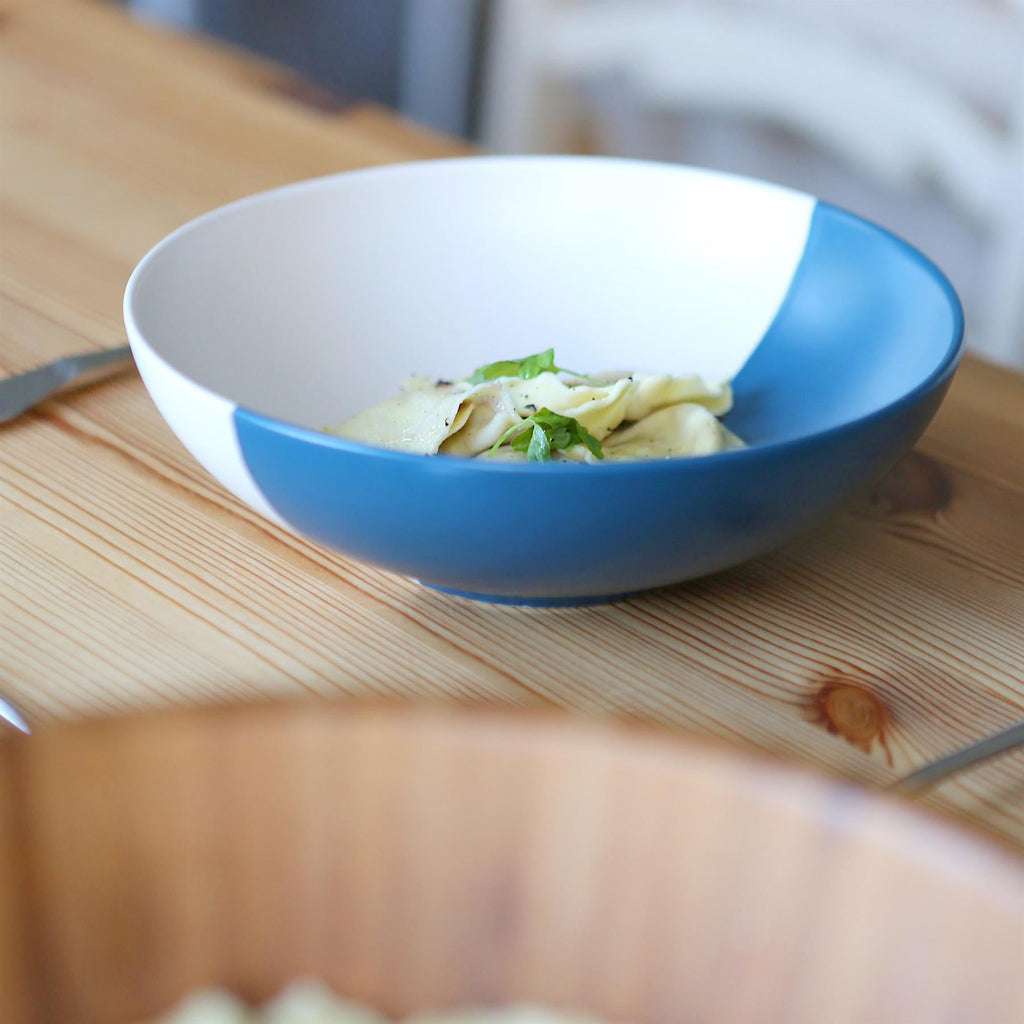 Colour Block Stoneware Pasta Bowls - 20.5cm - Pack of 4