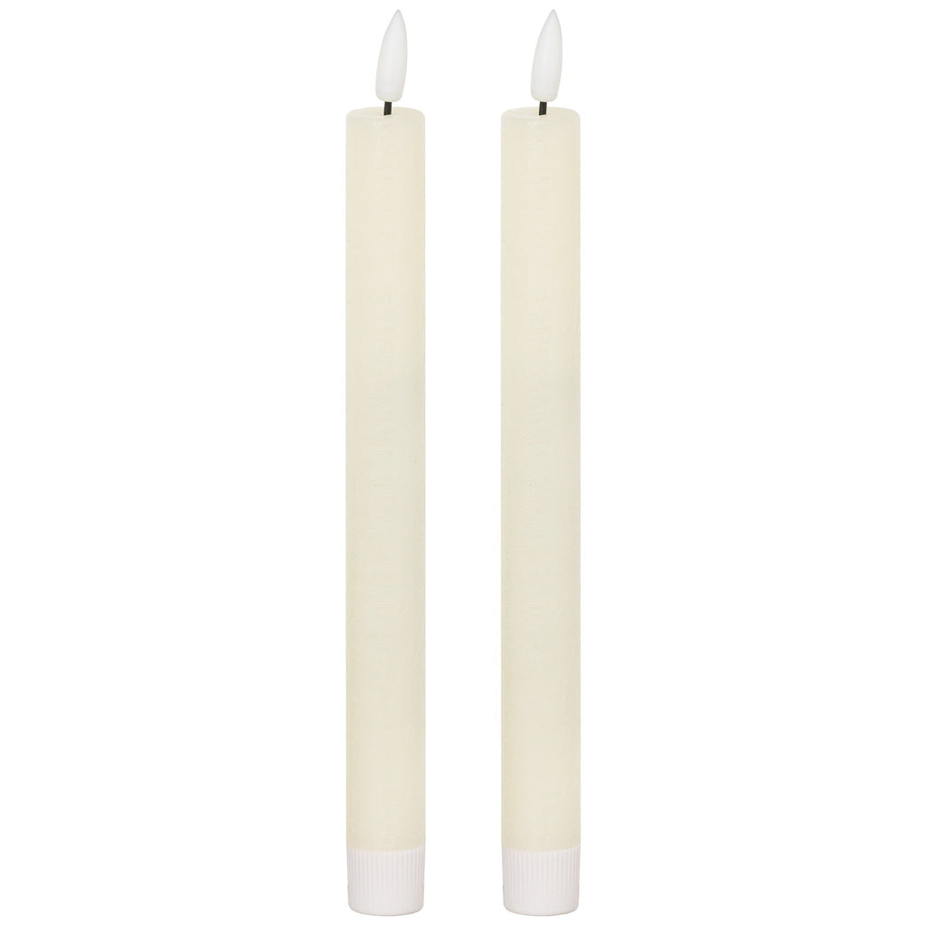 Luxe Collection Natural Glow LED Dinner Candles | Ivory | 2x25cm