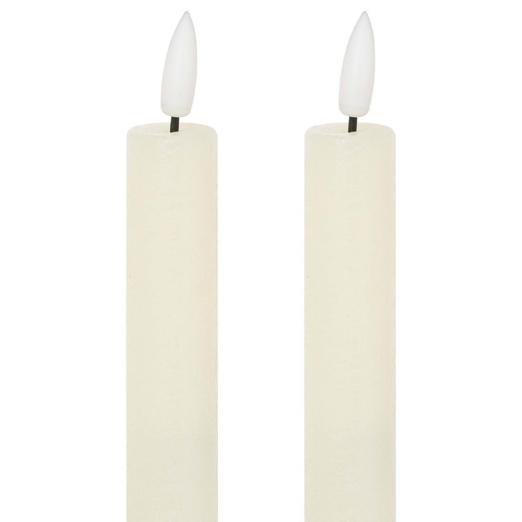 Luxe Collection Natural Glow LED Dinner Candles | Ivory | 2x25cm