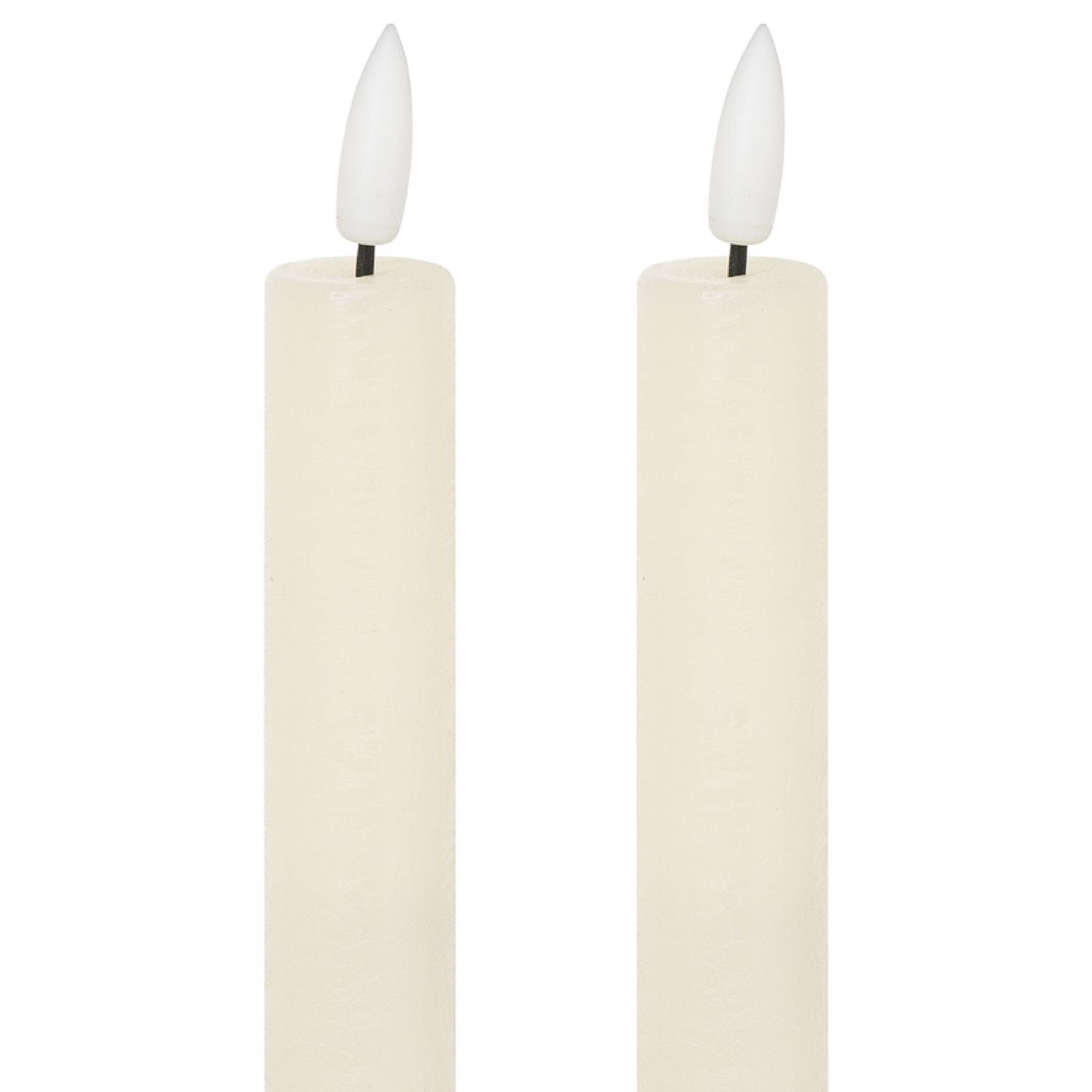 Luxe Collection Natural Glow LED Dinner Candles | Ivory | 2x25cm